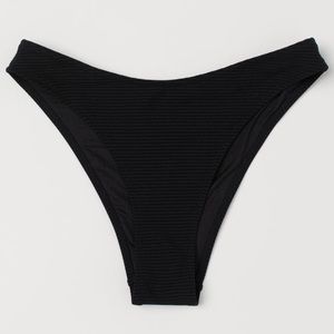 H&M black textured bikini bottoms